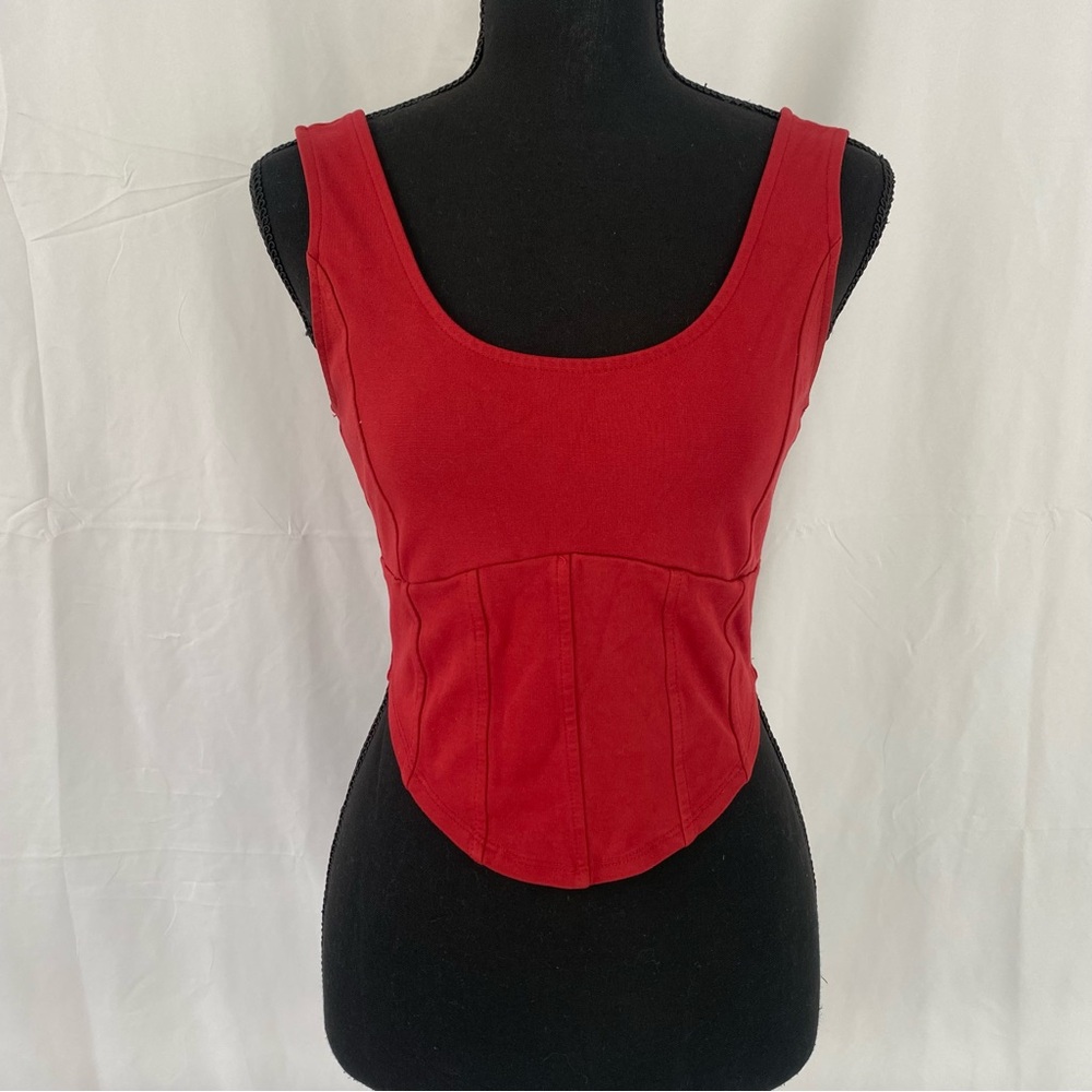 Haley & June Red Corset Crop Top, Size Medium - Item 0008